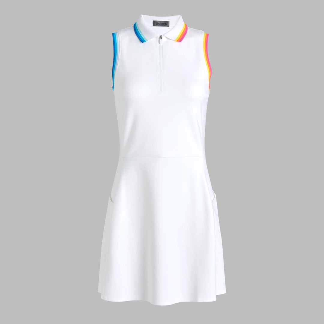 G/FORE WOMEN'S KNOCKOUT A-LINE POLO DRESS - SNOW