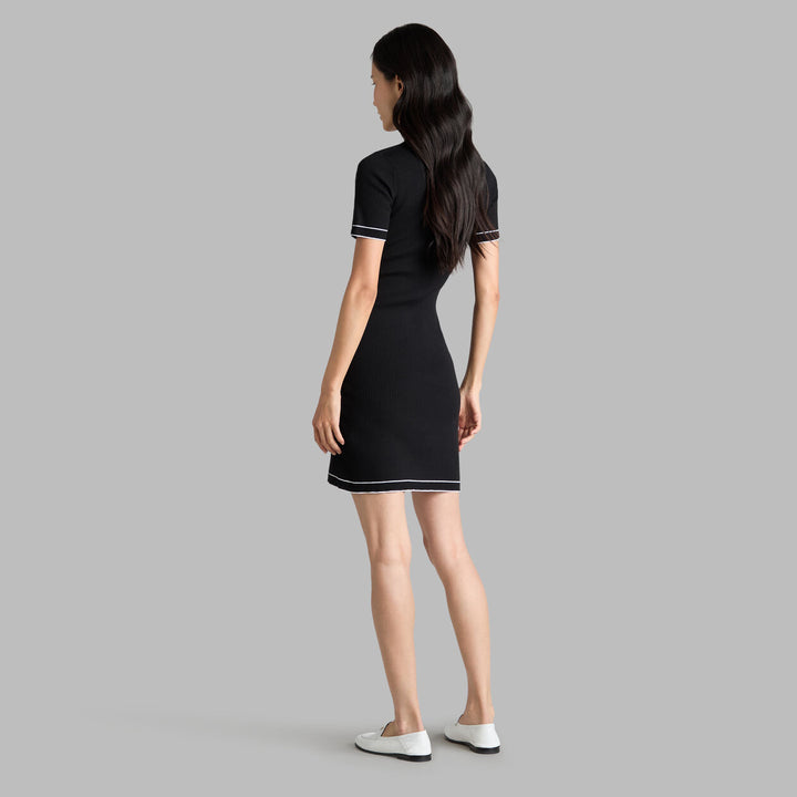 G/FORE WOMEN'S RIBBED MERINO WOOL BLEND POLO DRESS - ONYX
