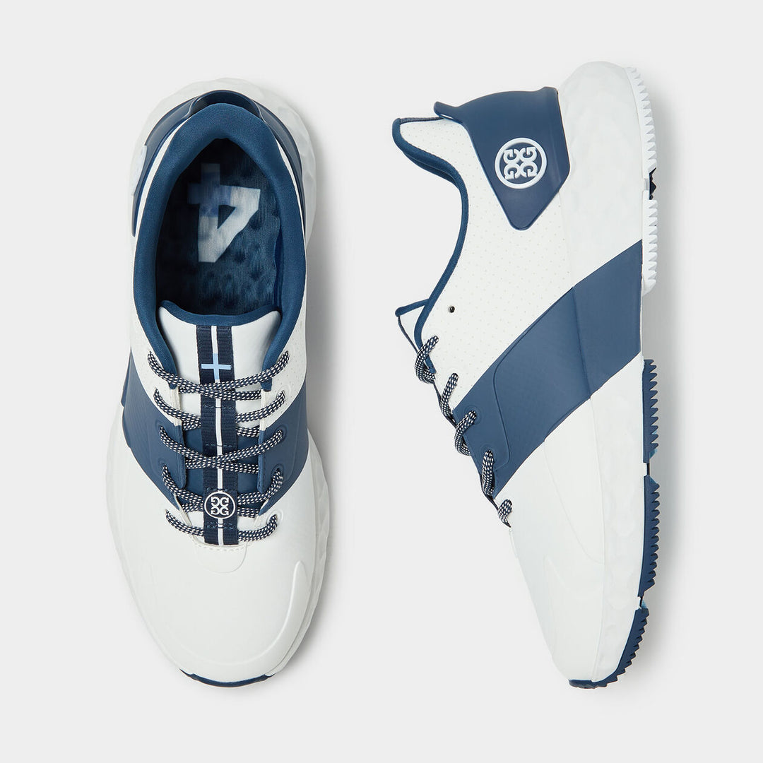 G/FORE WOMENS MG4+ PERFORATED T.P.U. CONTRAST STRIPE GOLF SHOE - SNOW