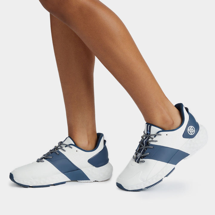 G/FORE WOMENS MG4+ PERFORATED T.P.U. CONTRAST STRIPE GOLF SHOE - SNOW