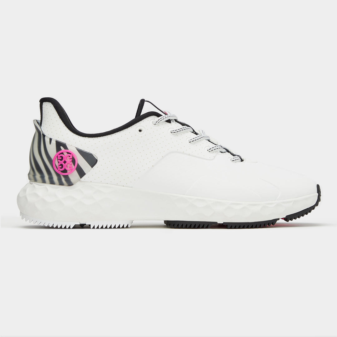 G/FORE WOMENS MG4+ PERFORATED ZEBRA ACCENT GOLF SHOE - SNOW