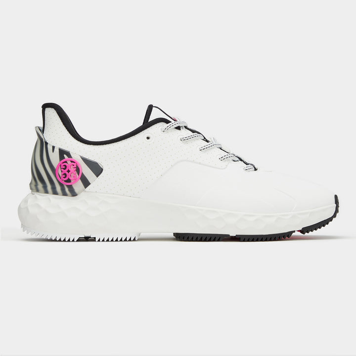 G/FORE WOMENS MG4+ PERFORATED ZEBRA ACCENT GOLF SHOE - SNOW