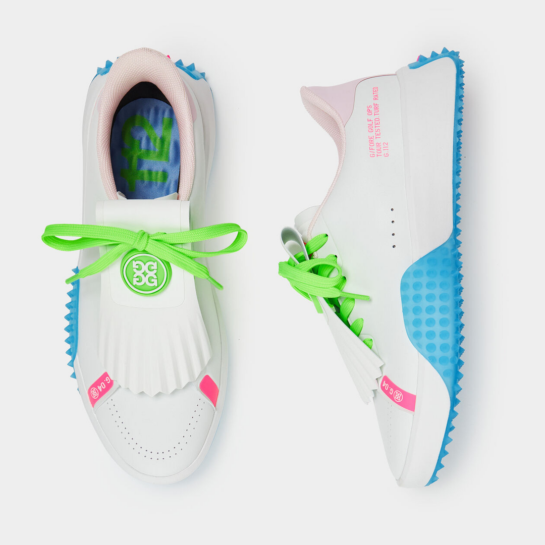 G/FORE WOMENS G.112 KILTIE GOLF SHOE - SNOW /MULTI
