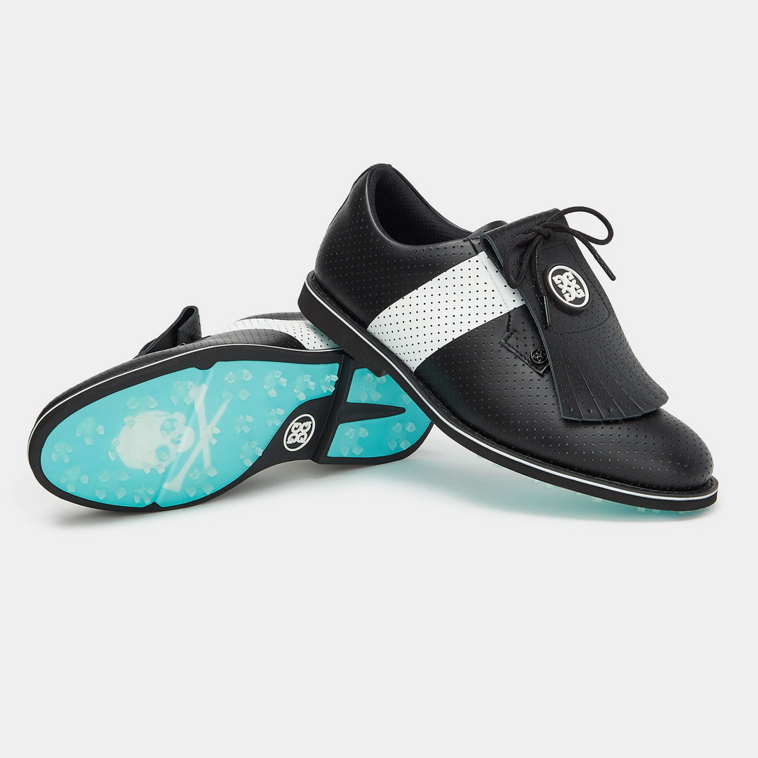 G/FORE WOMEN'S GALLIVANTER PERFORATED LEATHER KILTIE GOLF SHOE - ONYX