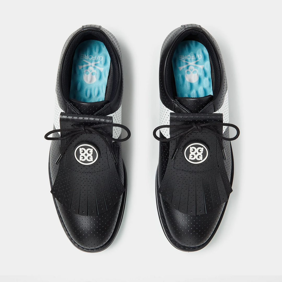 G/FORE WOMEN'S GALLIVANTER PERFORATED LEATHER KILTIE GOLF SHOE - ONYX