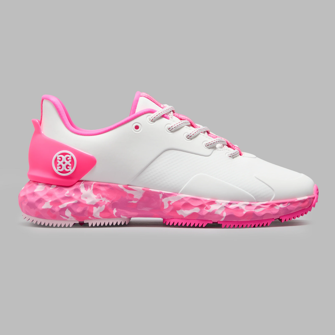 G/FORE WOMEN'S MG4+ CAMO SOLE GOLF SHOE - SNOW / KNOWCK OUT PINK
