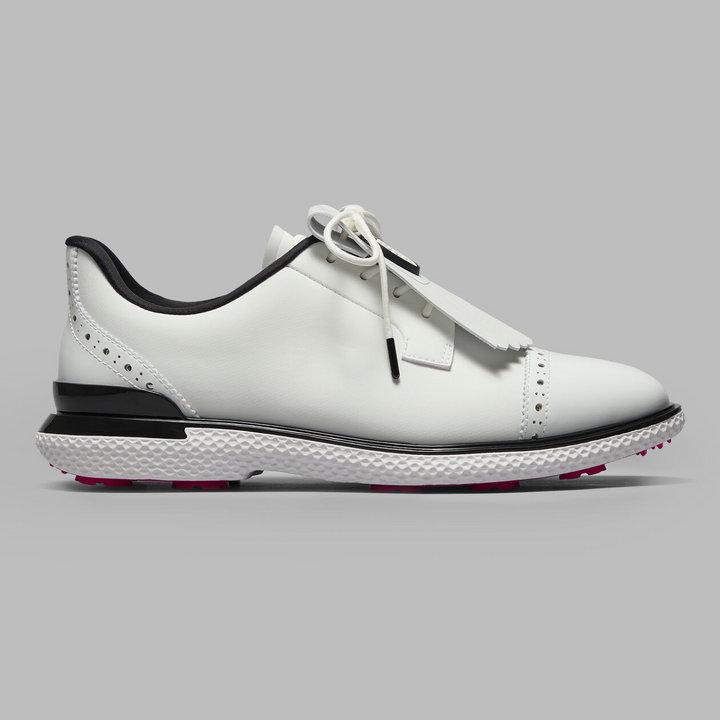 G/FORE WOMEN'S GALLIVAN2R BROGUE KILTIE CAP TOE GOLF SHOE - SNOW / ONYX