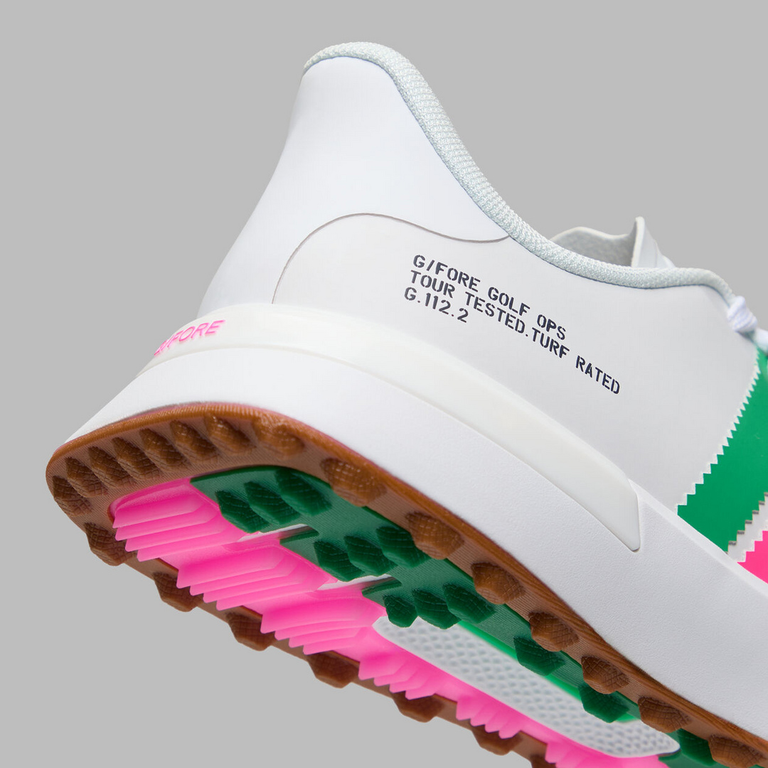 G/FORE WOMEN'S G.112 STRIPE KILTIE GOLF SHOE- SNOW MULTI