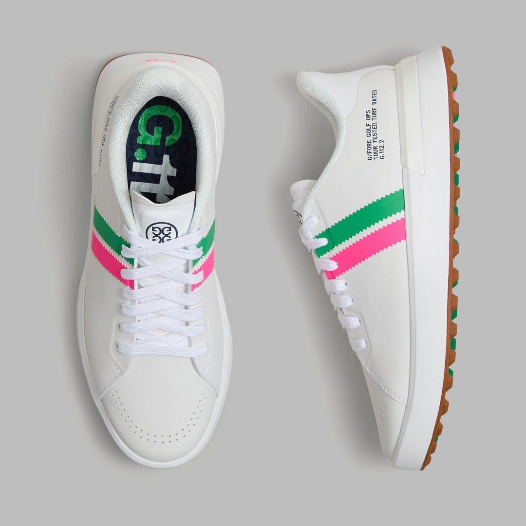 G/FORE WOMEN'S G.112 STRIPE KILTIE GOLF SHOE- SNOW MULTI