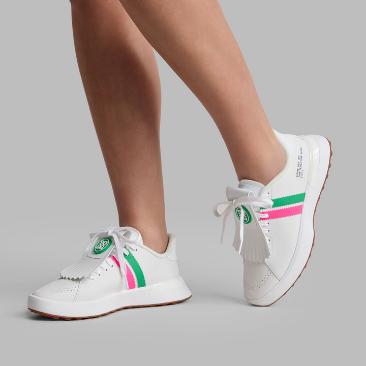 G/FORE WOMEN'S G.112 STRIPE KILTIE GOLF SHOE- SNOW MULTI