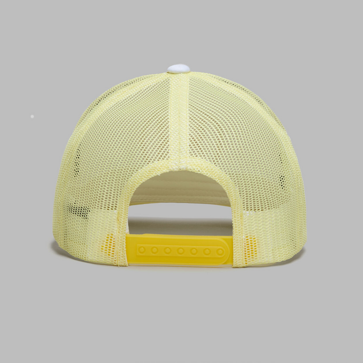 G/FORE MEN'S GRADIENT CIRCLE G'S TRUCKER HAT - SNOW/CANARY