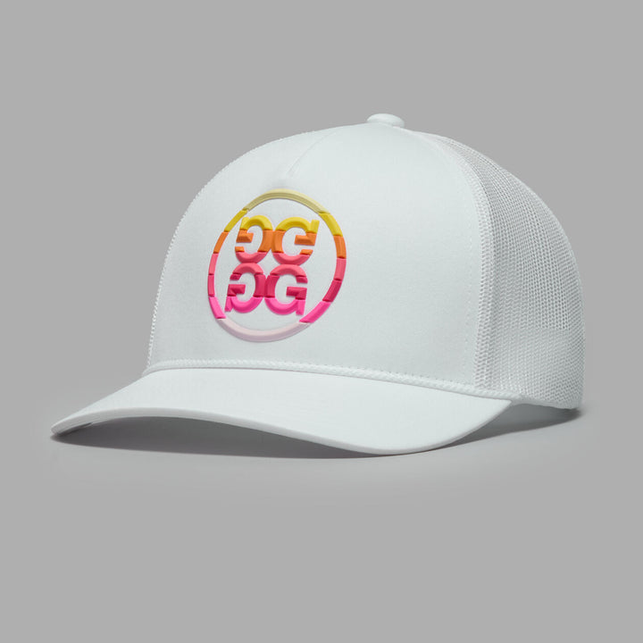 G/FORE WOMEN'S GRADIENT CIRCLE G'S COTTON TWILL TRUCKER HAT - SNOW