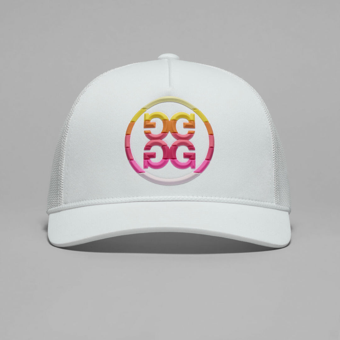 G/FORE WOMEN'S GRADIENT CIRCLE G'S COTTON TWILL TRUCKER HAT - SNOW