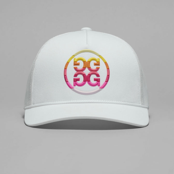 G/FORE WOMEN'S GRADIENT CIRCLE G'S COTTON TWILL TRUCKER HAT - SNOW