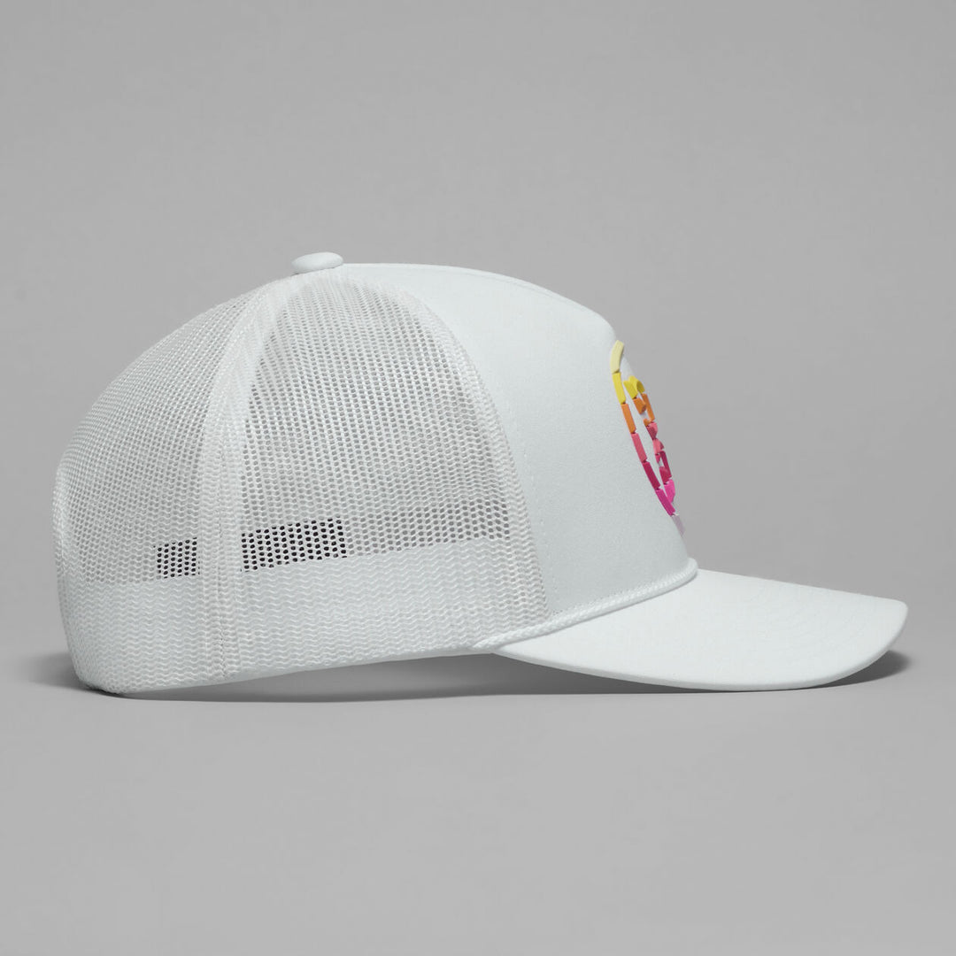 G/FORE WOMEN'S GRADIENT CIRCLE G'S COTTON TWILL TRUCKER HAT - SNOW