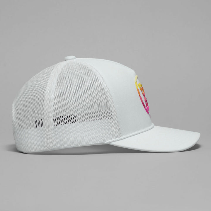 G/FORE WOMEN'S GRADIENT CIRCLE G'S COTTON TWILL TRUCKER HAT - SNOW