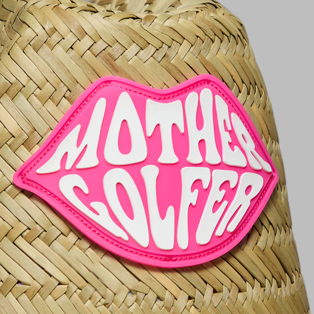 G/FORE WOMENS MOTHER GOLFER STRAW HAT - SNOW / KNOCKOUT PINK