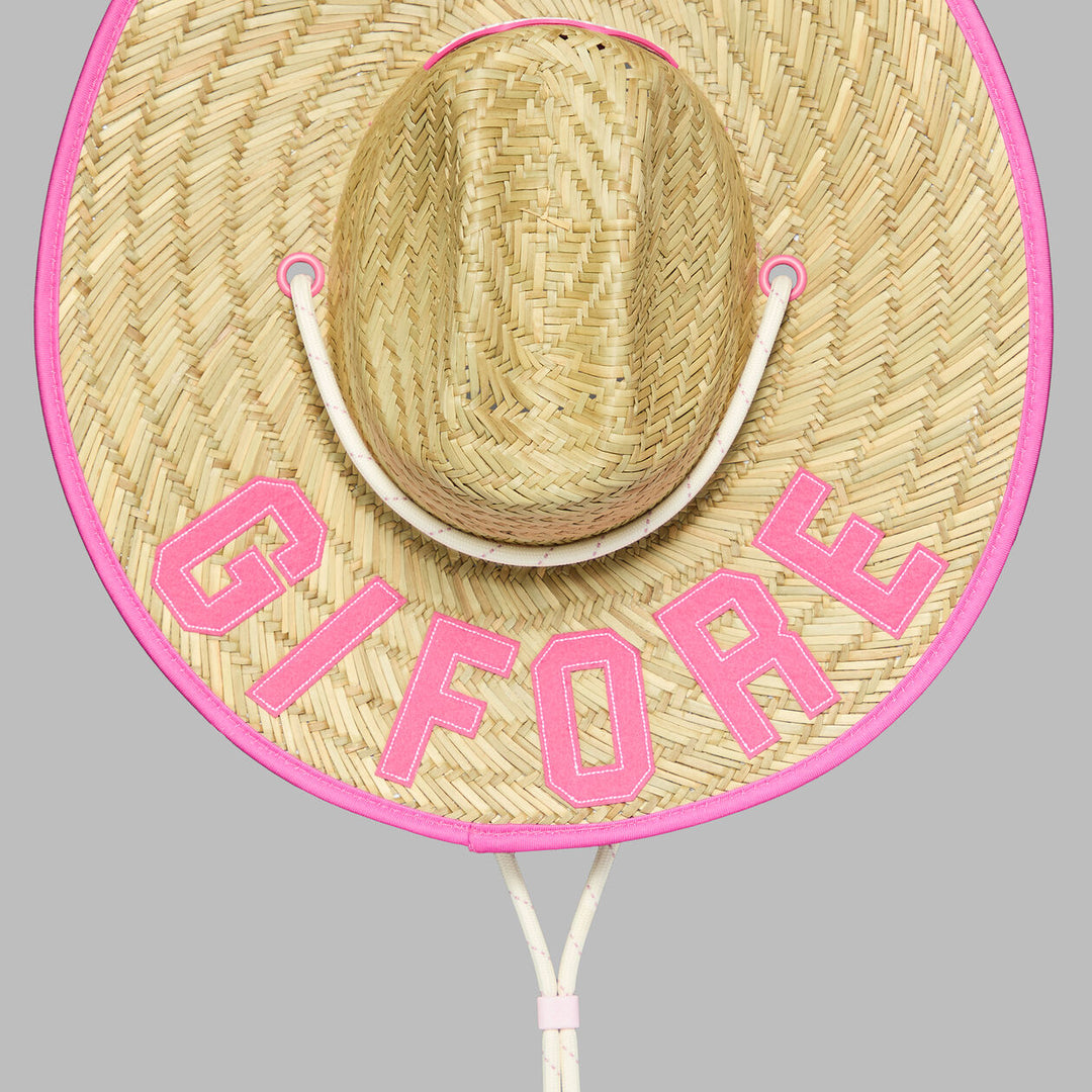 G/FORE WOMENS MOTHER GOLFER STRAW HAT - SNOW / KNOCKOUT PINK
