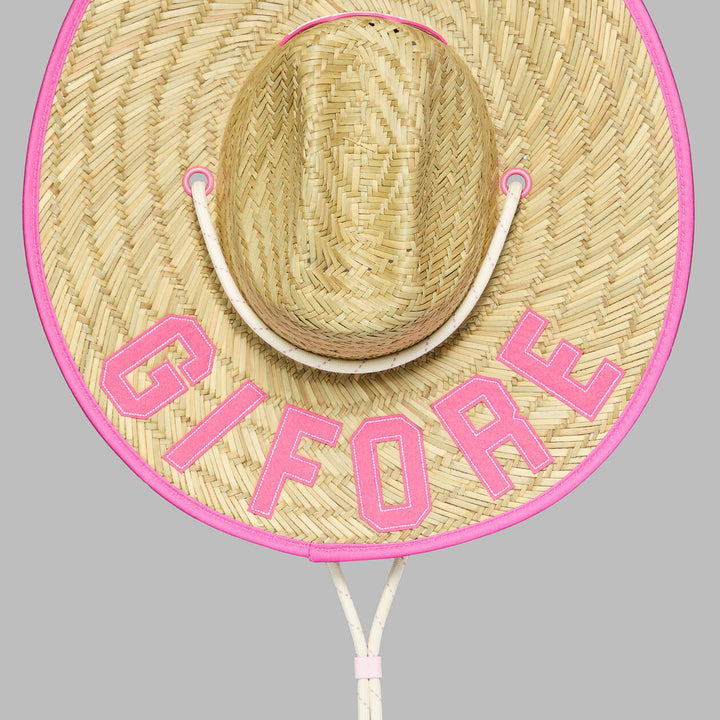 G/FORE WOMENS MOTHER GOLFER STRAW HAT - SNOW / KNOCKOUT PINK