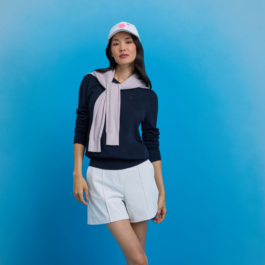 G/FORE WOMEN'S SHADOW STRETCH HIGH WAISTED SHORT - CHALK WHITE