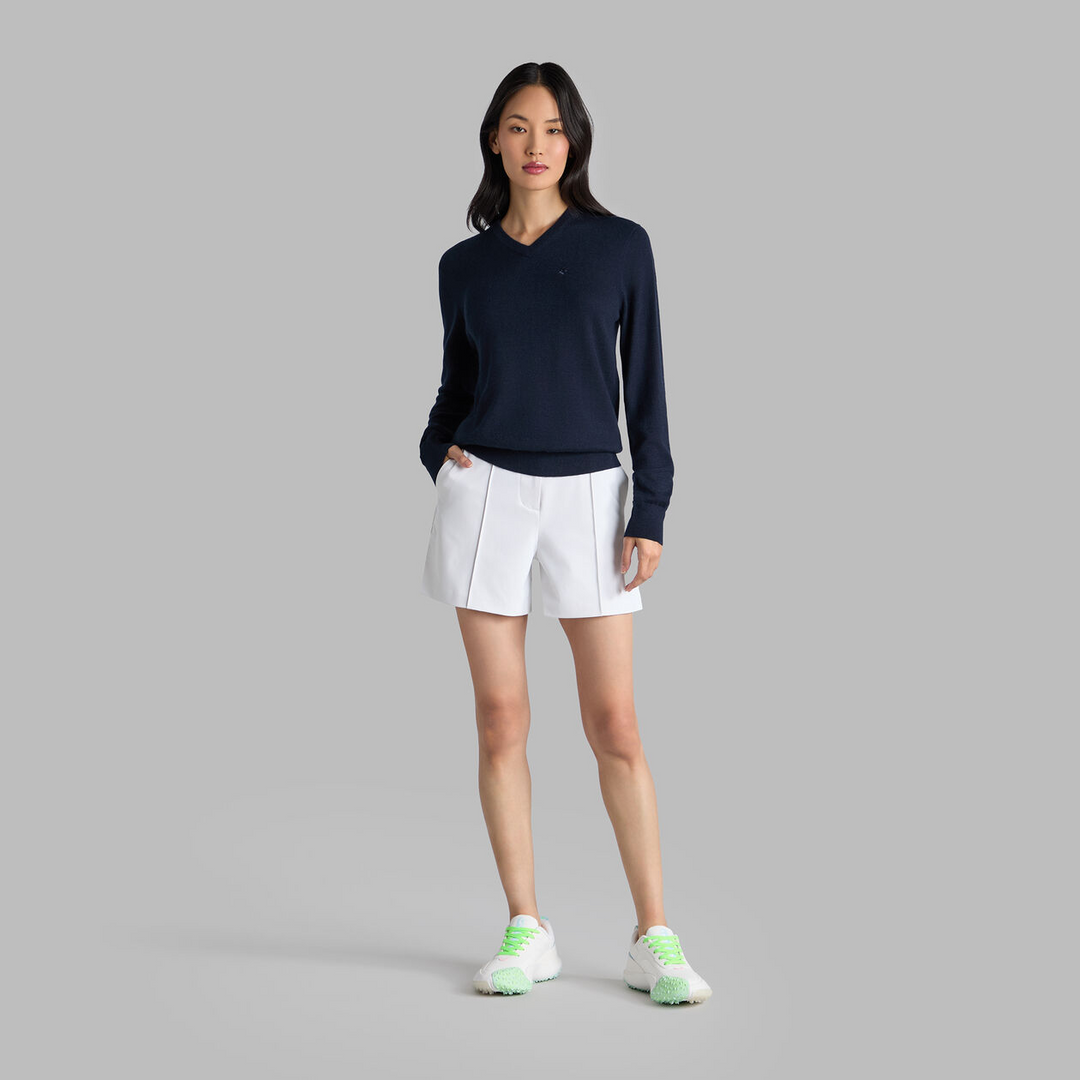 G/FORE WOMEN'S SHADOW STRETCH HIGH WAISTED SHORT - CHALK WHITE
