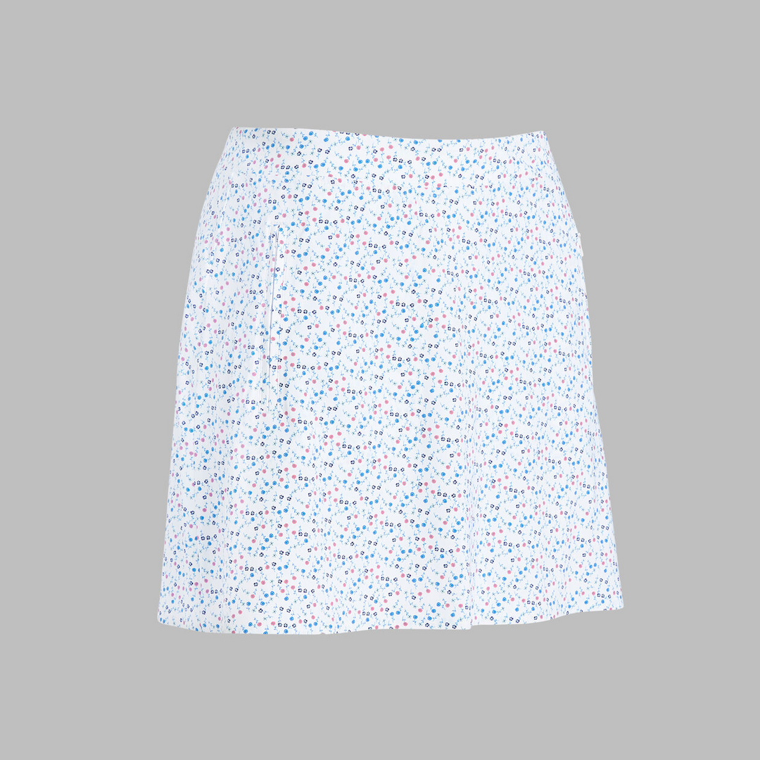 G/FORE WOMENS AYE POPPY SILKY TECH NYLON A-LINE SKORT - SNOW