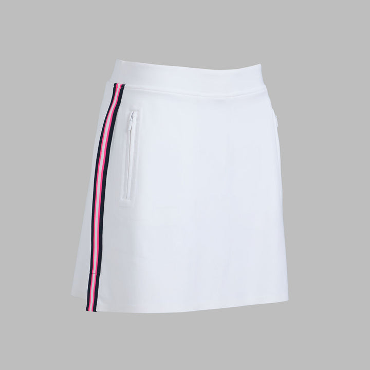 G/FORE WOMENS SIDE STRIPE STRETCH SCUBA SKORT - SNOW