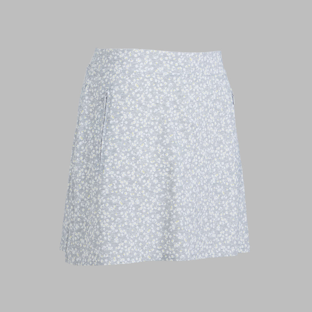 G/FORE WOMENS DITSY FLORAL SILKY TECH NYLON SKORT - MELANGE GREY