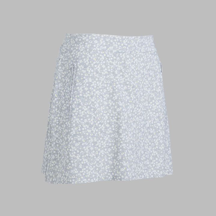 G/FORE WOMENS DITSY FLORAL SILKY TECH NYLON SKORT - MELANGE GREY