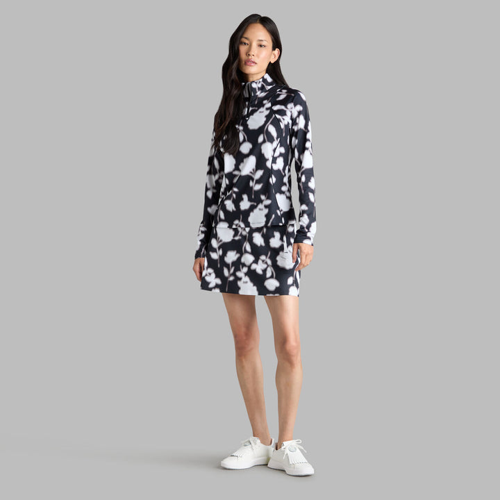 G/FORE WOMENS BLUR FLORAL TECH STRETCH JERSEY SKORT - ONYX