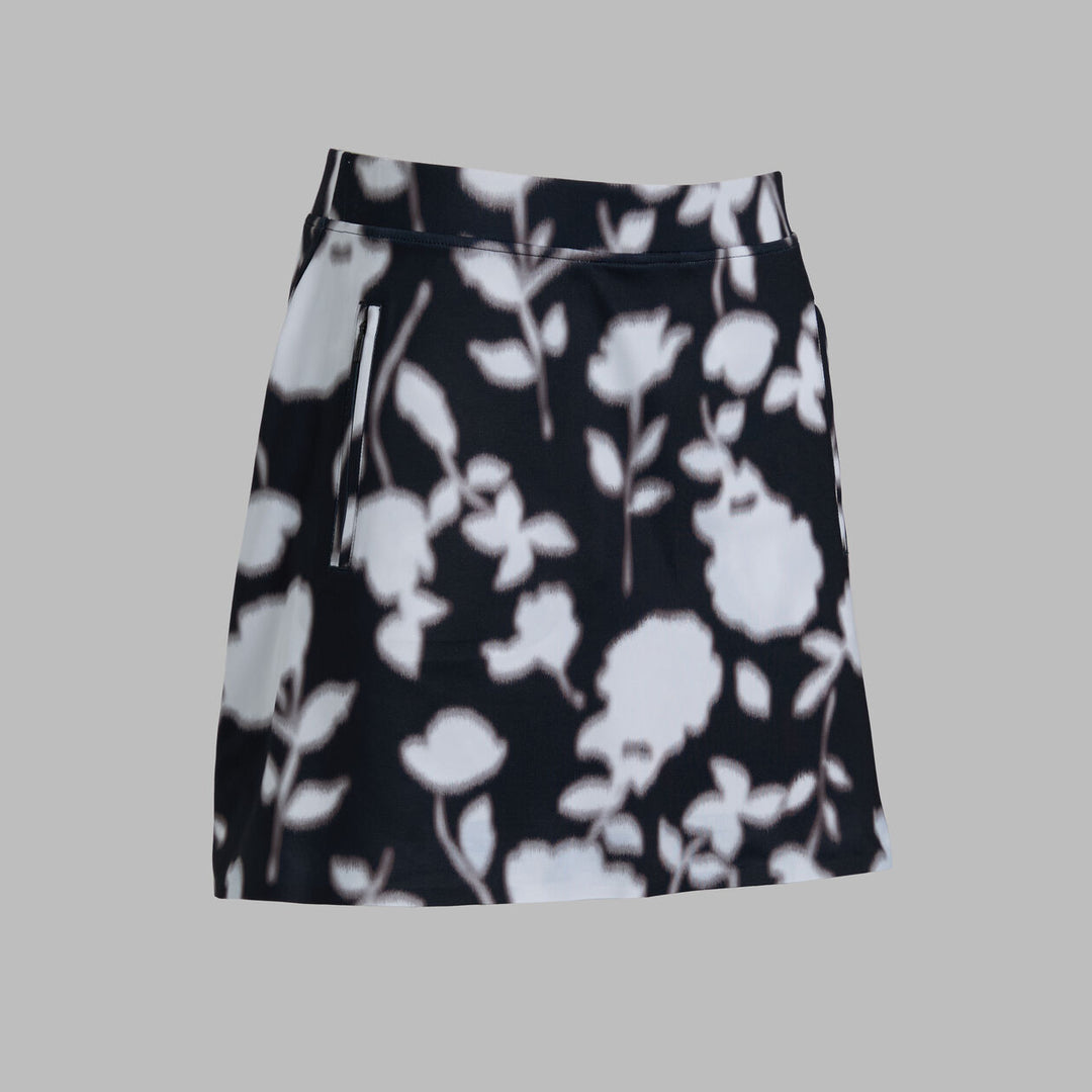 G/FORE WOMENS BLUR FLORAL TECH STRETCH JERSEY SKORT - ONYX