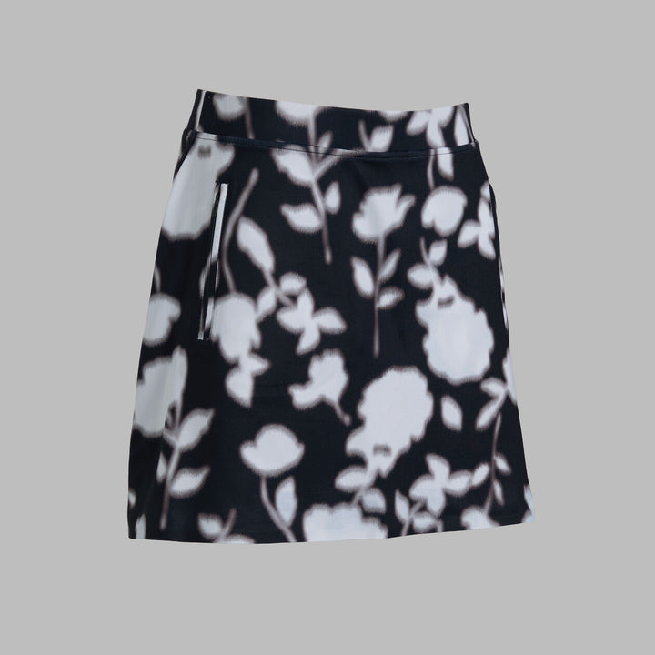 G/FORE WOMENS BLUR FLORAL TECH STRETCH JERSEY SKORT - ONYX