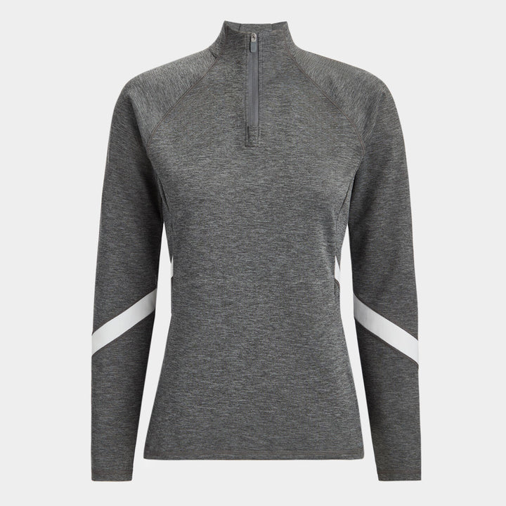 G/FORE WOMENS MELANGÉ DOUBLE KNIT BRUSHED BACK PULLOVER - HEATHER GREY
