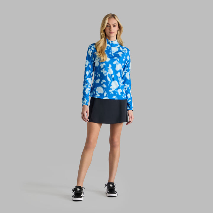 G/FORE WOMENS BLUR FLORAL TECH JERSEY PULLOVER - LISBON