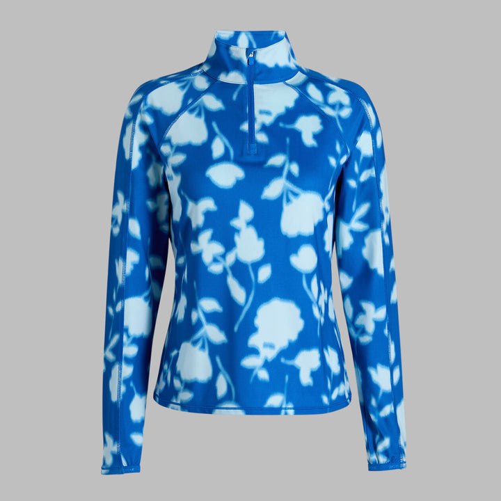 G/FORE WOMENS BLUR FLORAL TECH JERSEY PULLOVER - LISBON