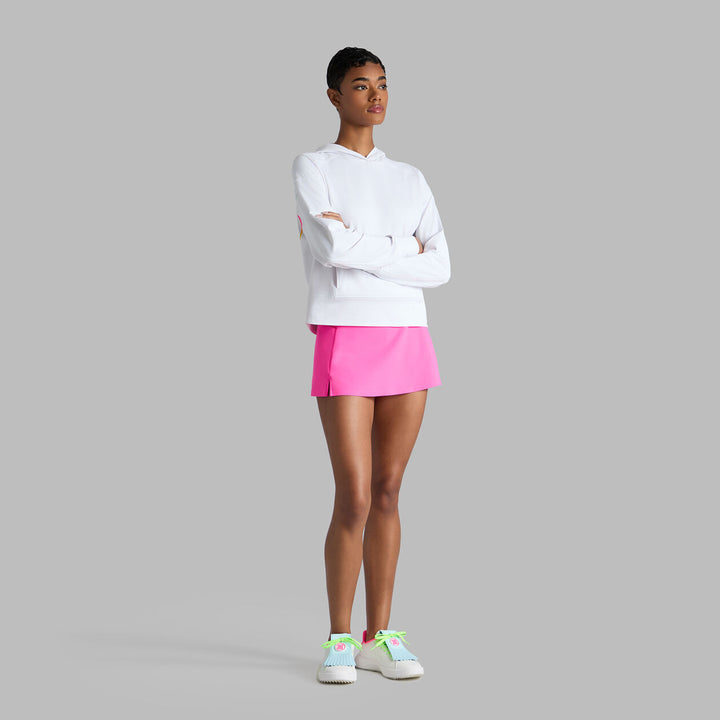 G/FORE WOMENS BRUSHED BACK TECH TERRY HOODIE - SNOW
