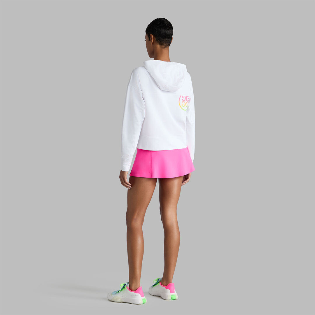 G/FORE WOMENS BRUSHED BACK TECH TERRY HOODIE - SNOW