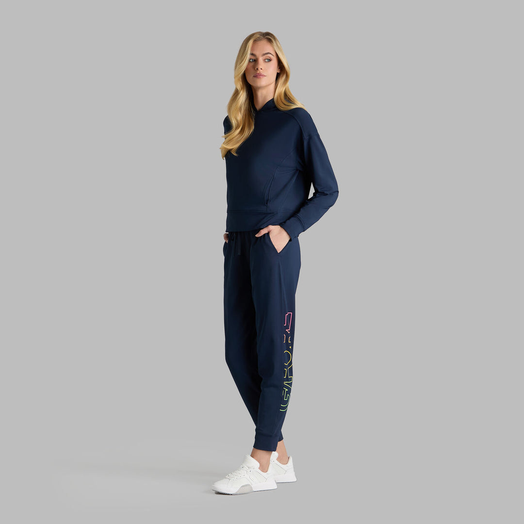 G/FORE WOMENS BRUSHED BACK TECH TERRY HOODIE - TWILIGHT