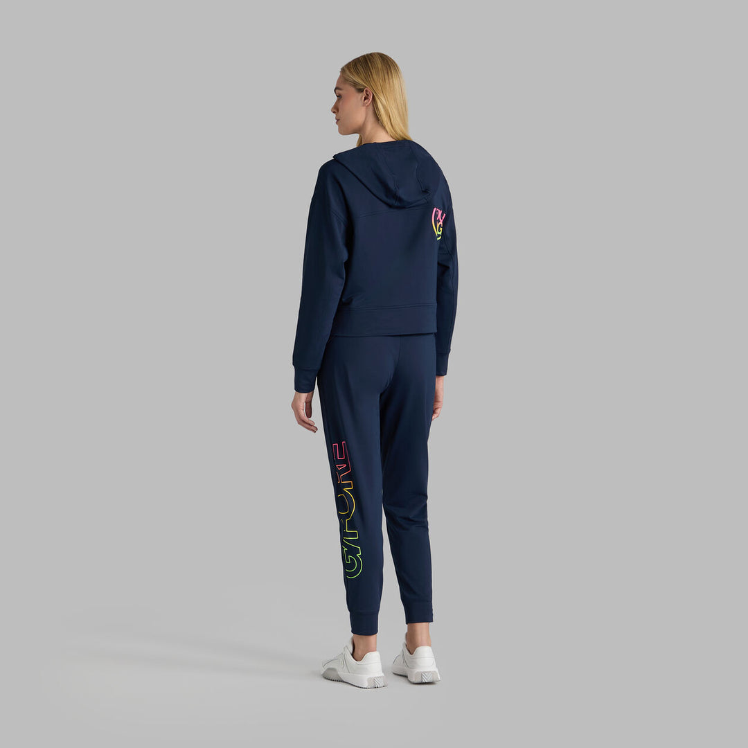 G/FORE WOMENS BRUSHED BACK TECH TERRY HOODIE - TWILIGHT