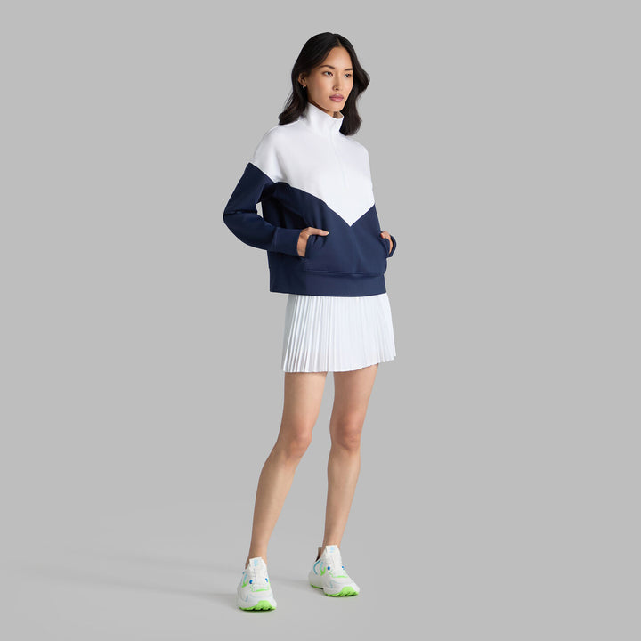 G/FORE WOMENS STRETCH SCUBA CHEVRON PULLOVER - SNOW / TWILIGHT