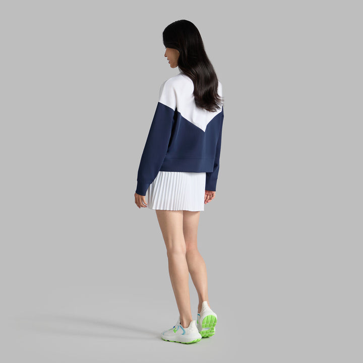 G/FORE WOMENS STRETCH SCUBA CHEVRON PULLOVER - SNOW / TWILIGHT
