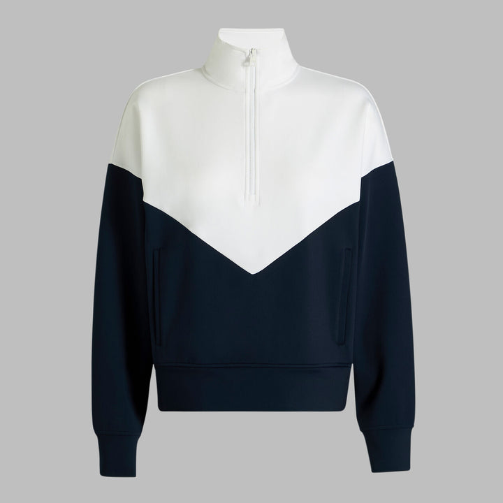 G/FORE WOMENS STRETCH SCUBA CHEVRON PULLOVER - SNOW / TWILIGHT