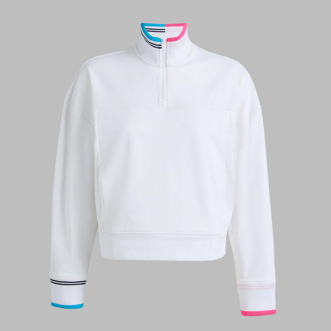 G/FORE WOMENS BRUSHED BACK STRETCH PULLOVER - SNOW