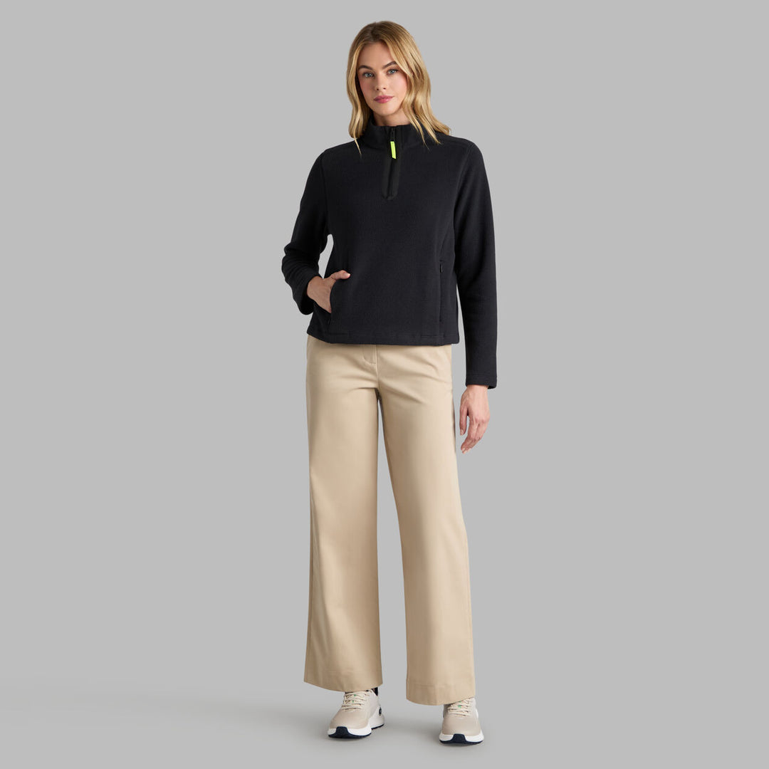 G/FORE WOMENS SHERPA FLEECE PULLOVER - ONYX