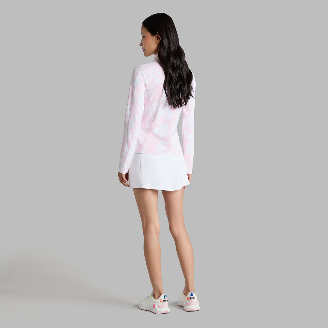 G/FORE WOMEN'S PRINTED BRUSH BACK STRETCH PULLOVER - BLUSH