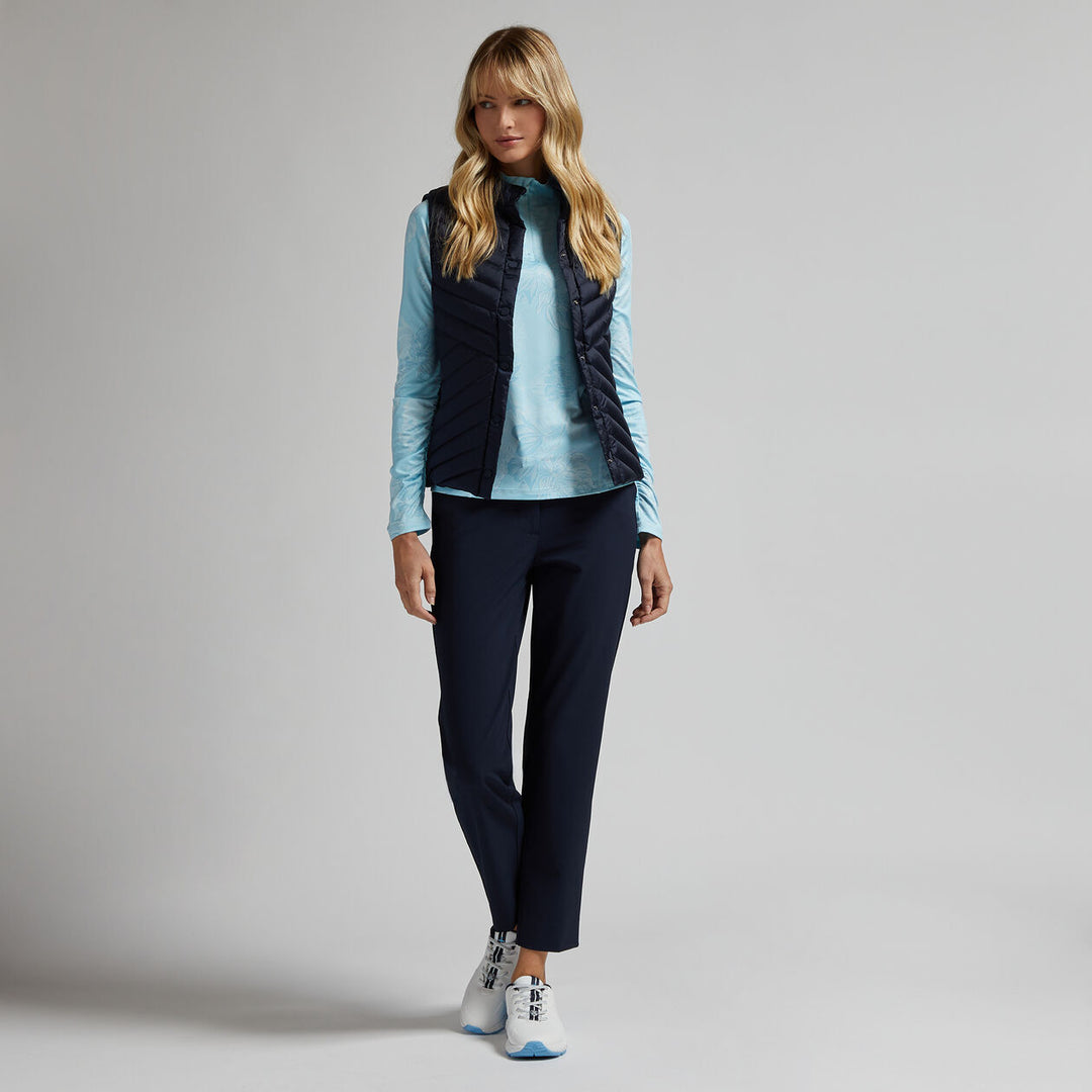 G/FORE WOMENS DOWN QUILTED TAFFETA TECH VEST - TWILIGHT