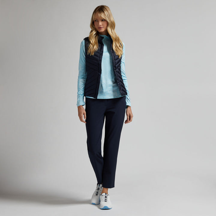 G/FORE WOMENS DOWN QUILTED TAFFETA TECH VEST - TWILIGHT