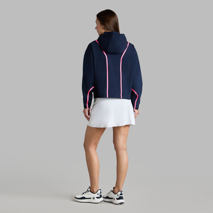 G/FORE WOMENS PANELED WATERPROOF HOODED JACKET - TWILIGHT
