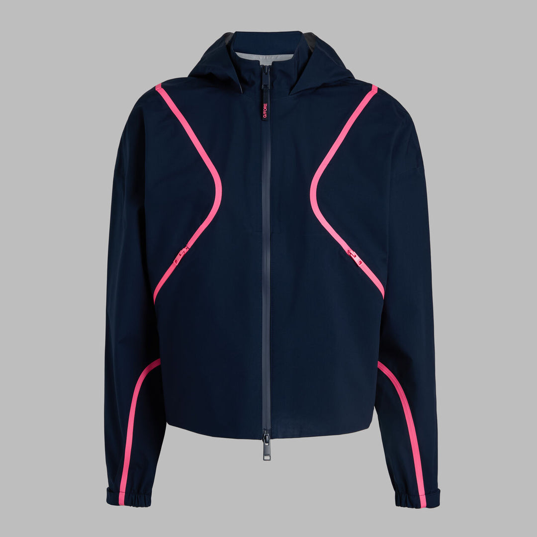G/FORE WOMENS PANELED WATERPROOF HOODED JACKET - TWILIGHT