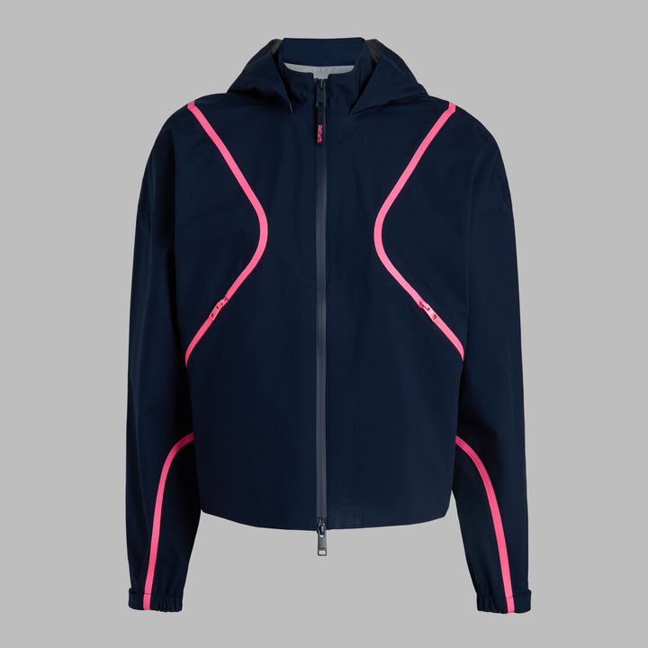 G/FORE WOMENS PANELED WATERPROOF HOODED JACKET - TWILIGHT